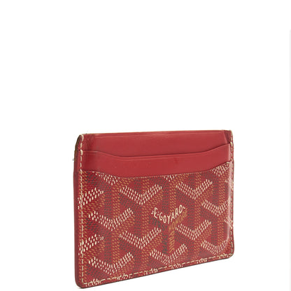 Goyard Card Holder Sulpice Card Holder in Red, Leather — Back View