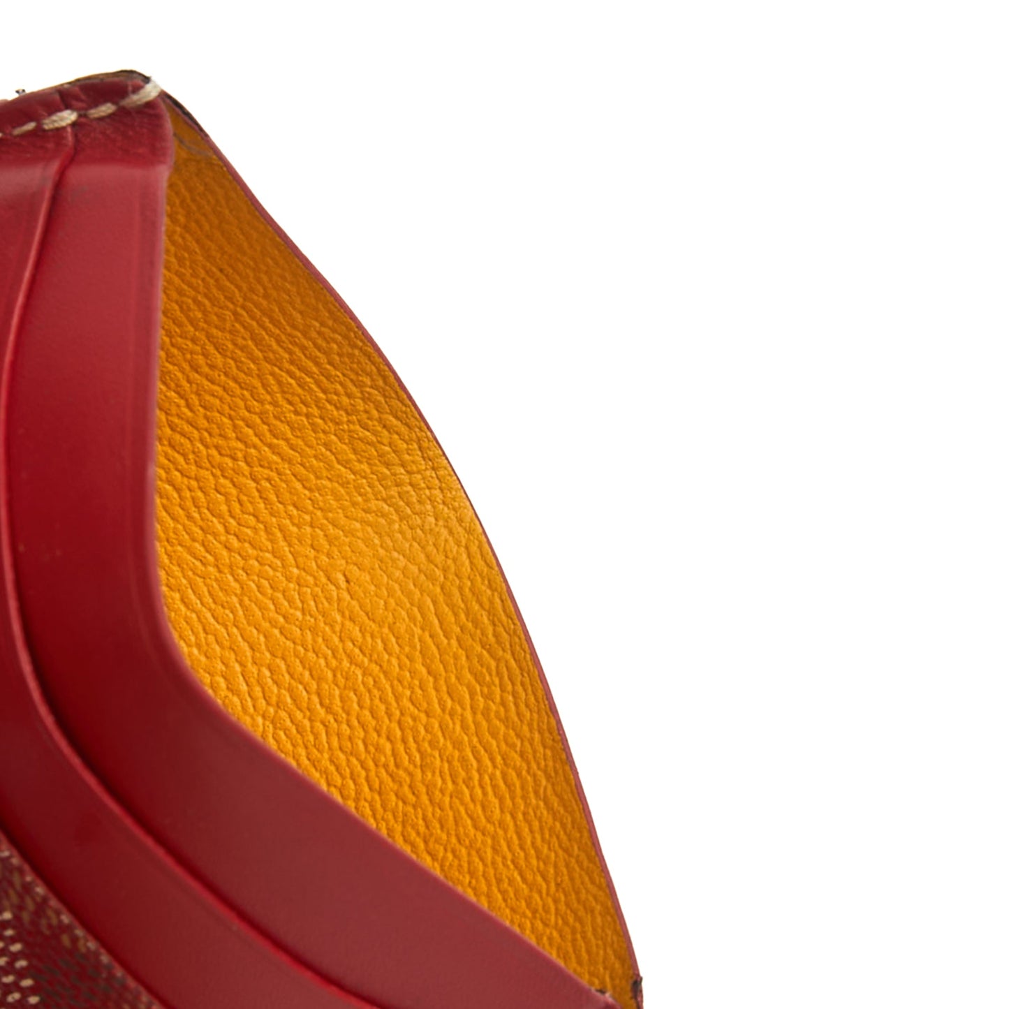 Goyard Card Holder Sulpice Card Holder in Red, Leather — Lifestyle View