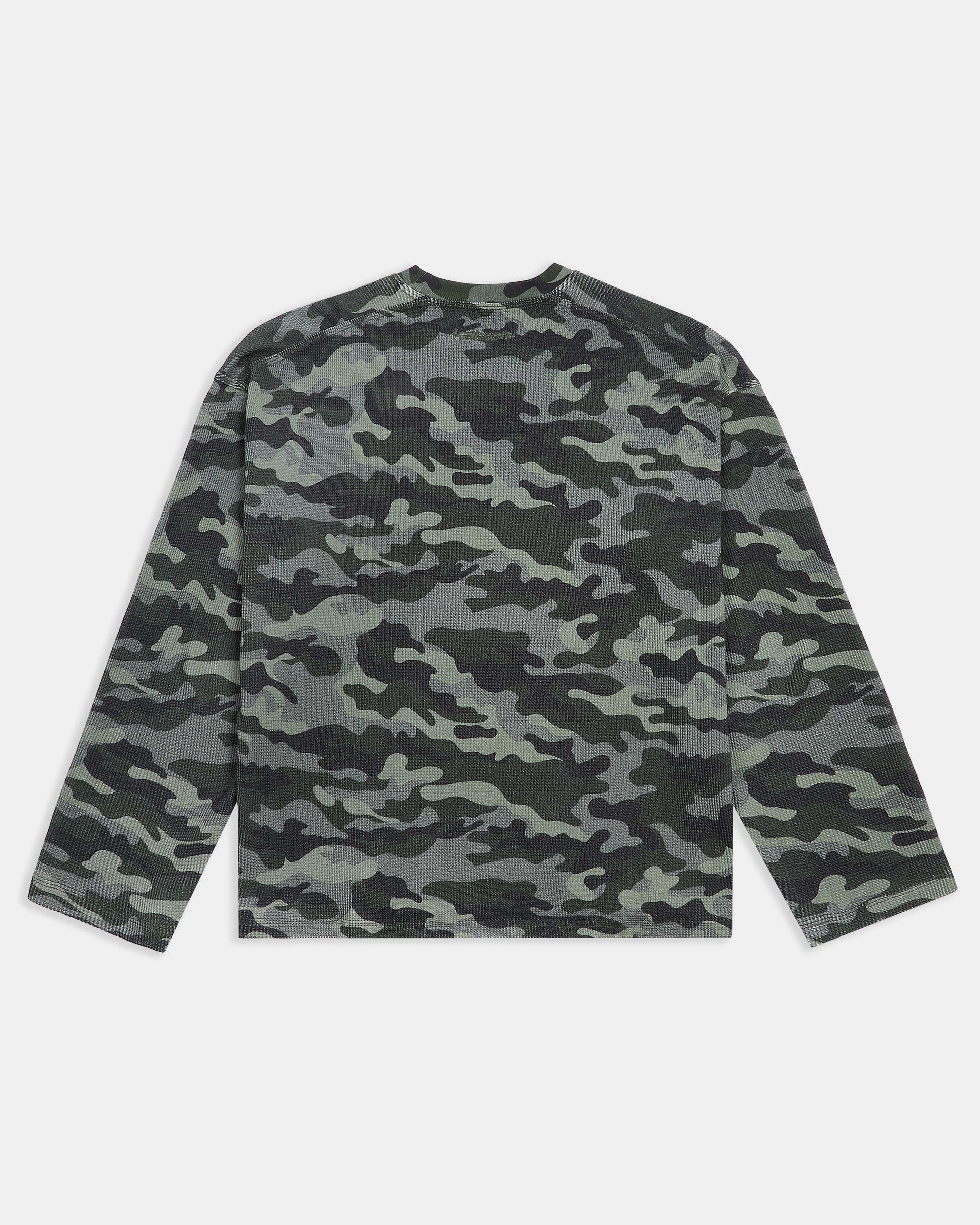 KAIZEN MARKET CAMO WAFFLE LONGSLEEVE — XS — Side View
