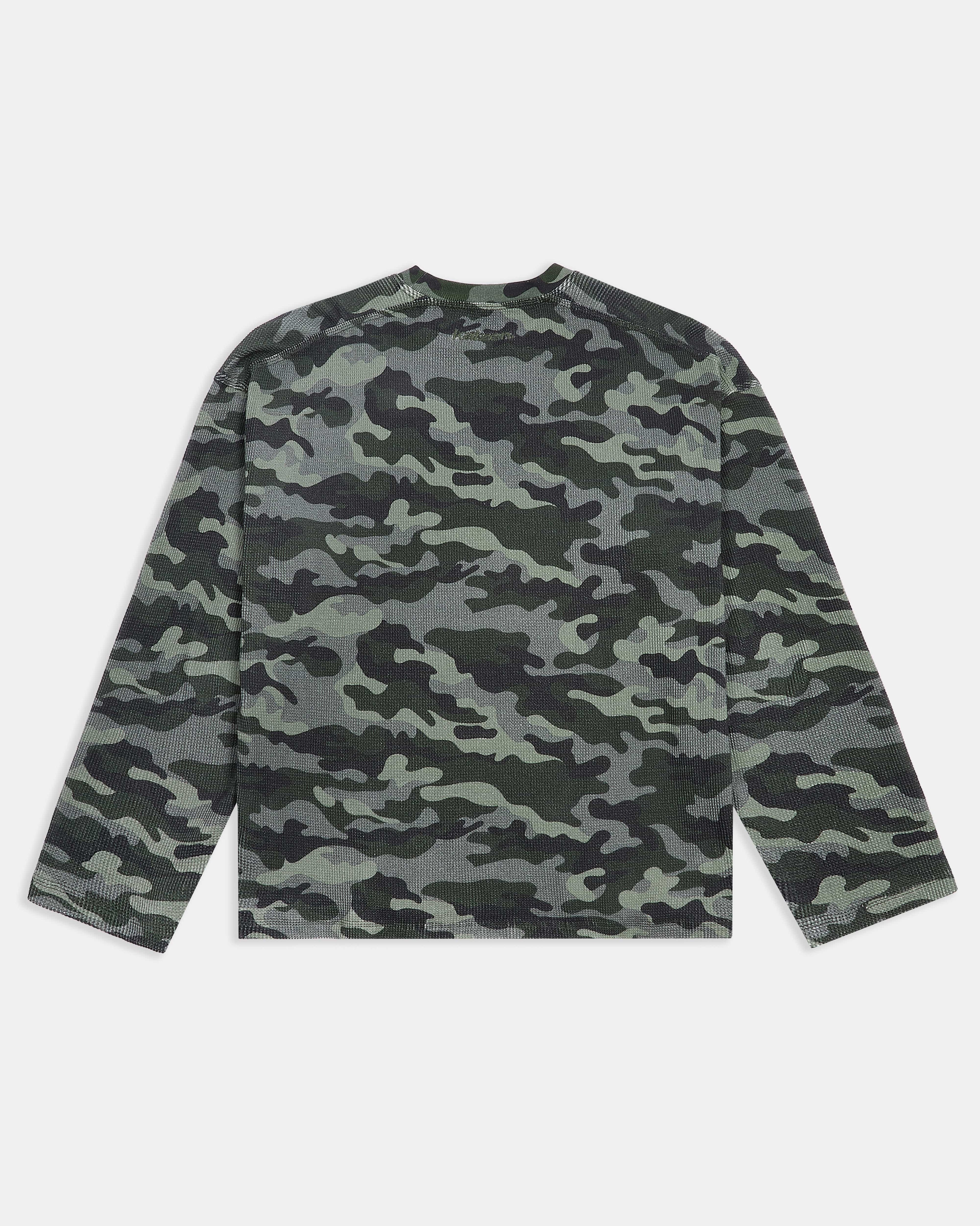 KAIZEN MARKET CAMO WAFFLE LONGSLEEVE — XS — Side View