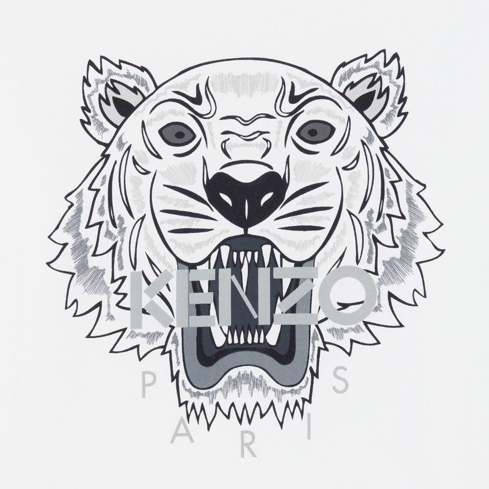 Kenzo Tiger T-Shirt White — XXS — Side View