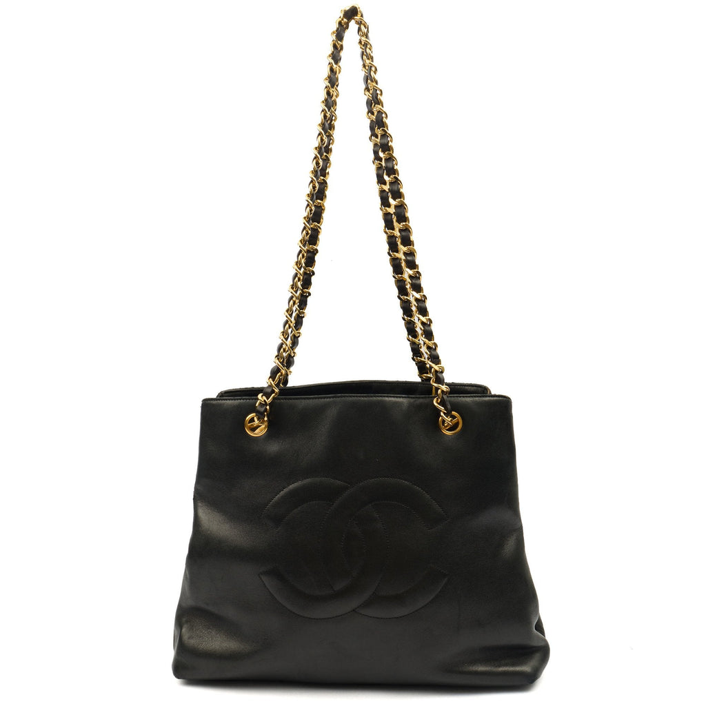 Chanel Tote Vintage Tote in Black, Lambskin Leather — Alternate View 8