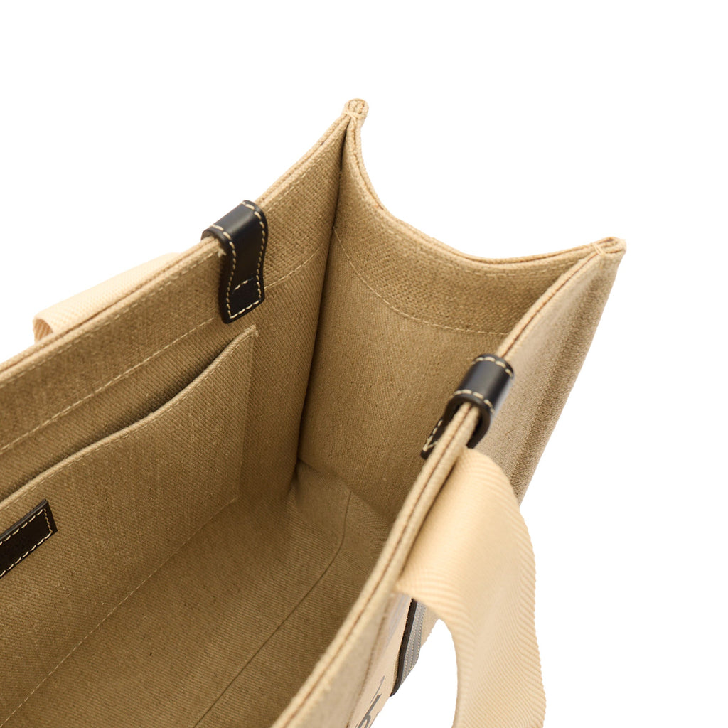 Chloe Tote Woody Tote - Medium in Neutral, Canvas — Detail View