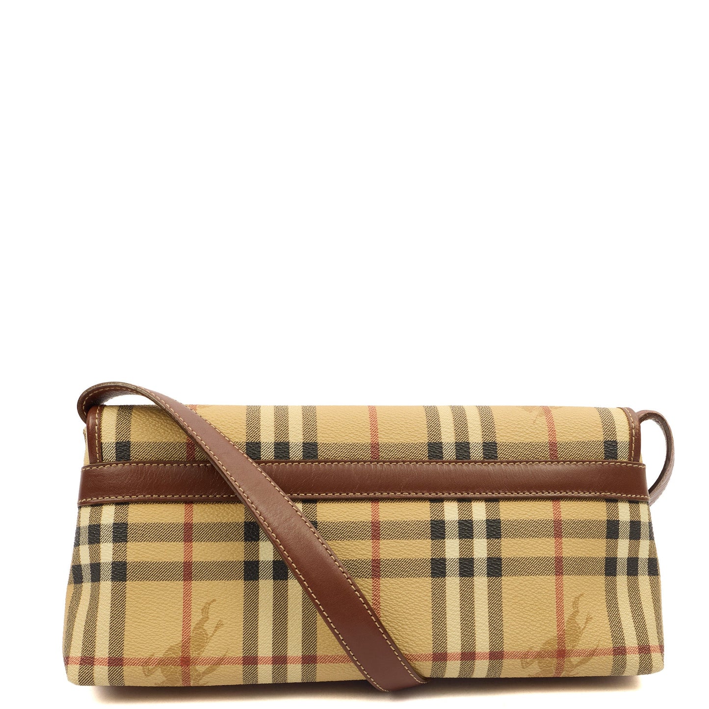 Burberry Shoulder Bag Shoulder Bag in Nova Check, Leather — Back View