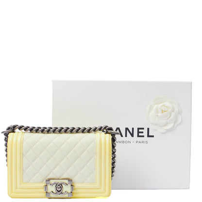 Chanel Shoulder Bag Boy - Small in Neutral, Calfskin Leather — Alternate View 21