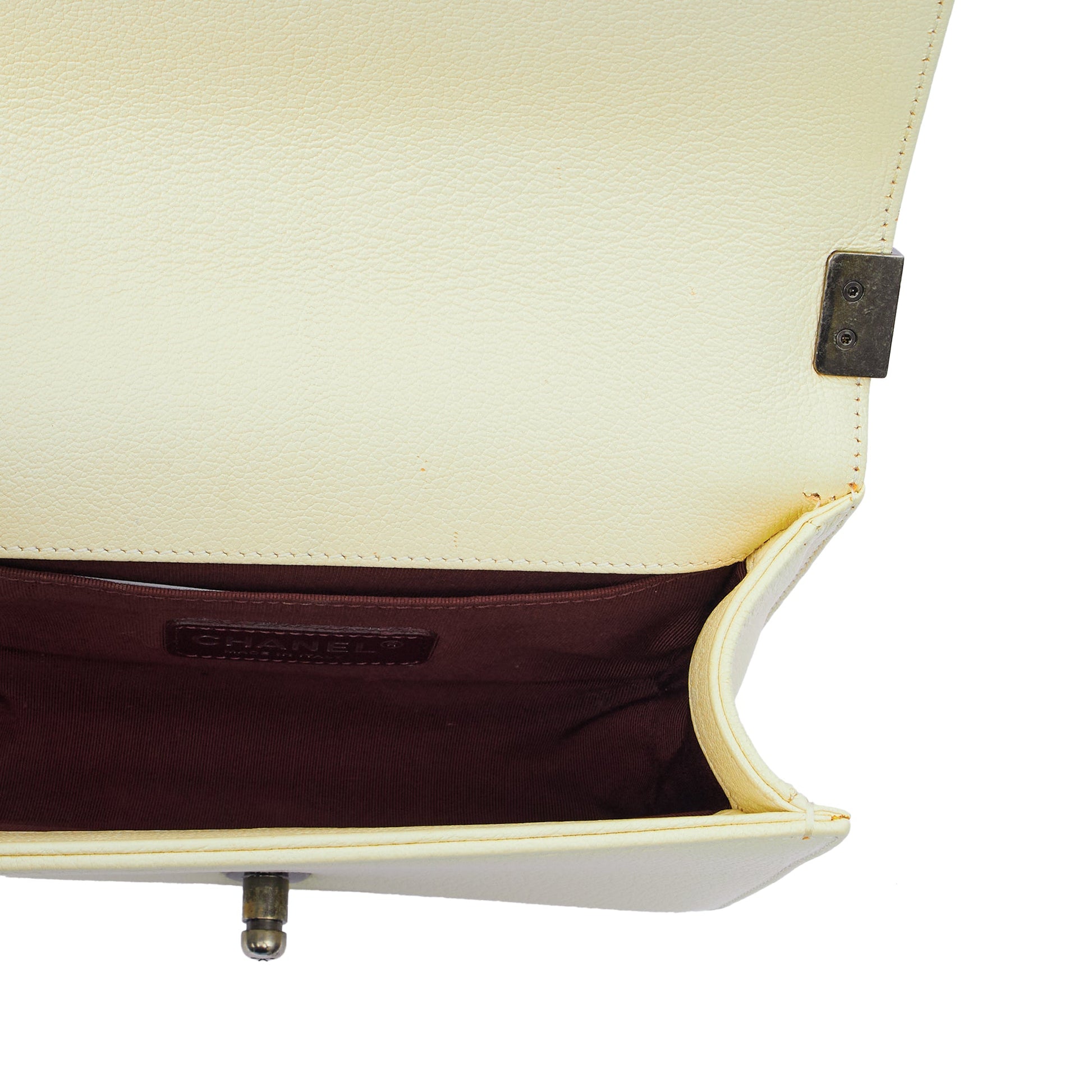 Chanel Shoulder Bag Boy - Small in Neutral, Calfskin Leather — Alternate View 22