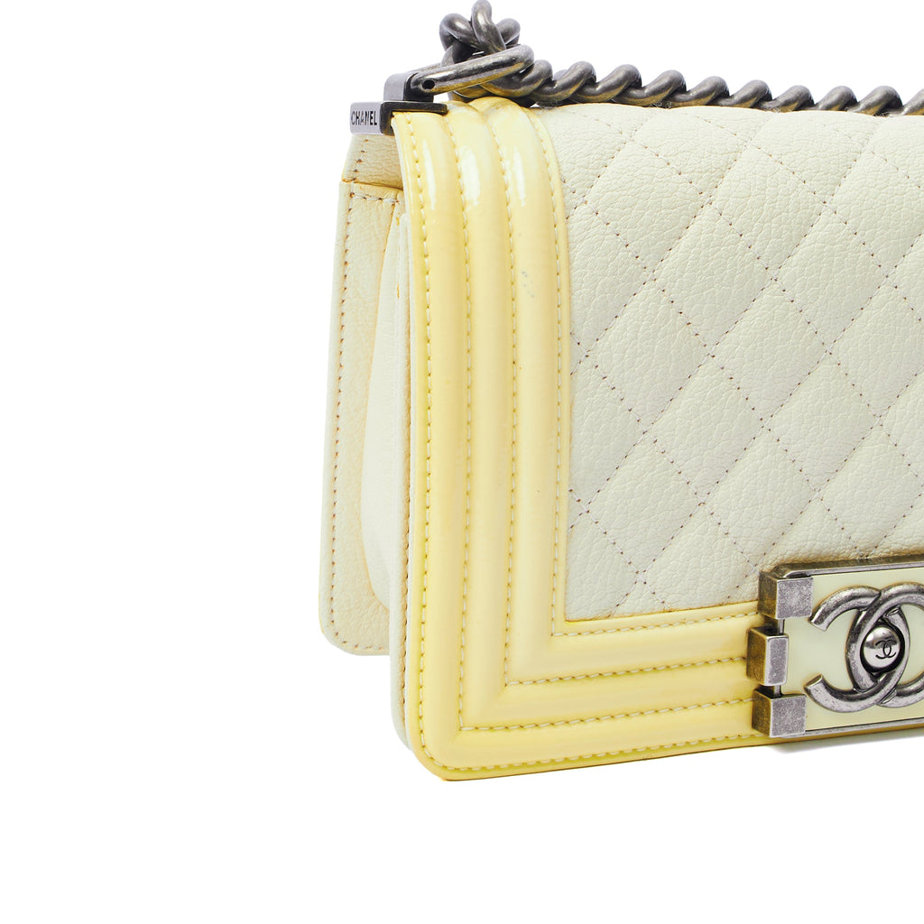Chanel Shoulder Bag Boy - Small in Neutral, Calfskin Leather — Alternate View 8