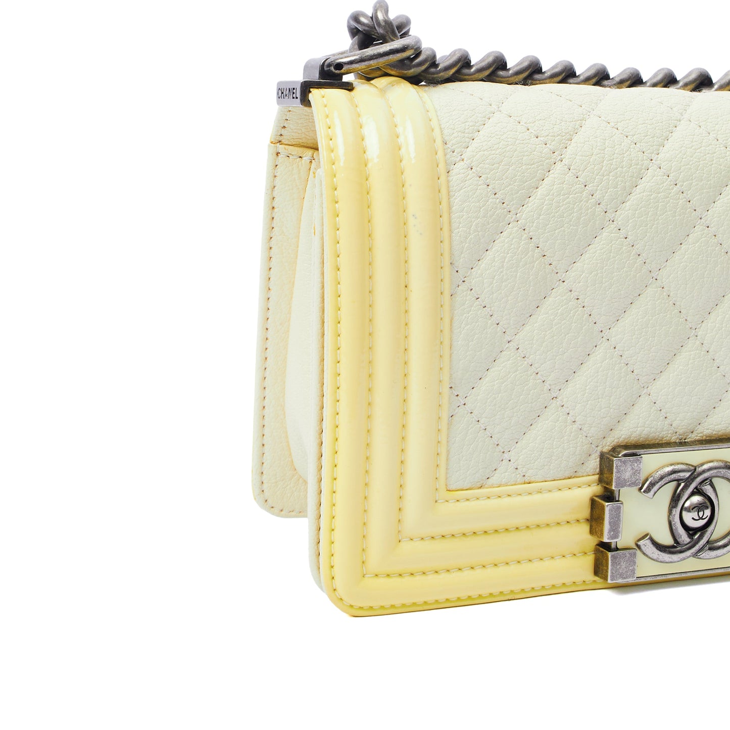 Chanel Shoulder Bag Boy - Small in Neutral, Calfskin Leather — Alternate View 19