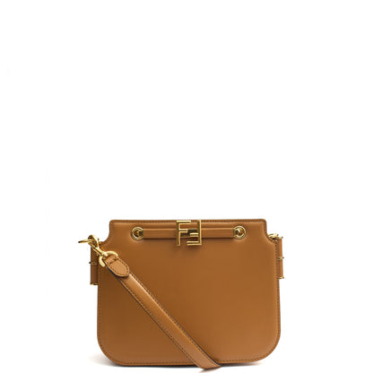 Fendi Cross Body Touch in Brown, Leather — Front View