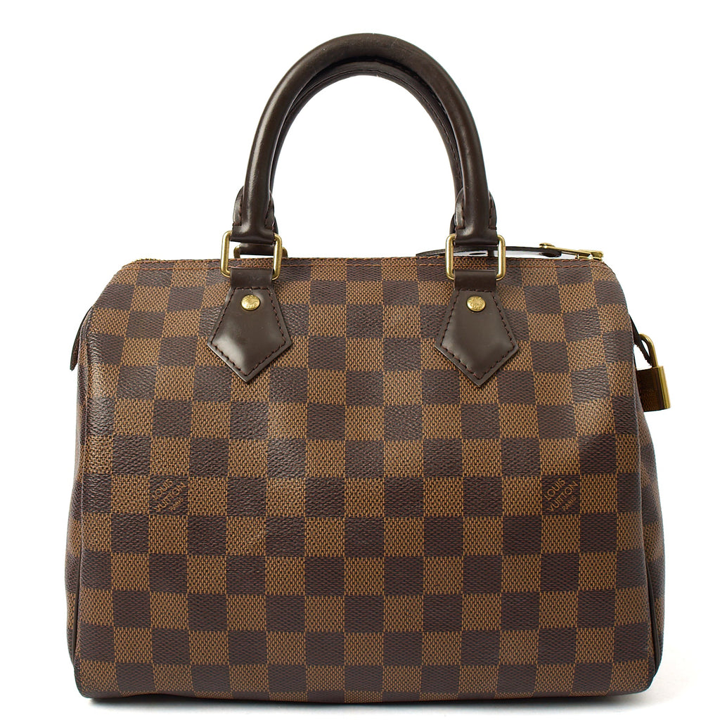 Louis Vuitton Tote Speedy 25 in Damier Ebene, Canvas — Top View