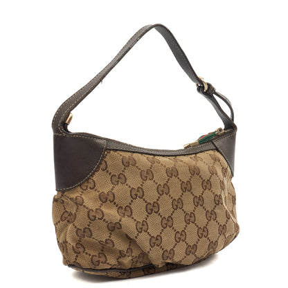 Gucci Mini Bag Pochette in Brown, GG Canvas — Back View