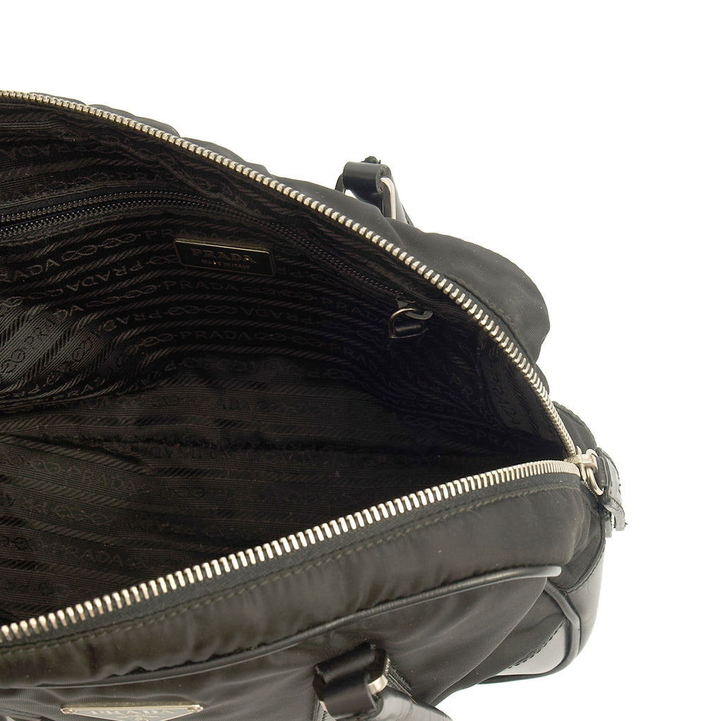 Prada Top Handle Shoulder Bag in Black, Nylon — Alternate View 8