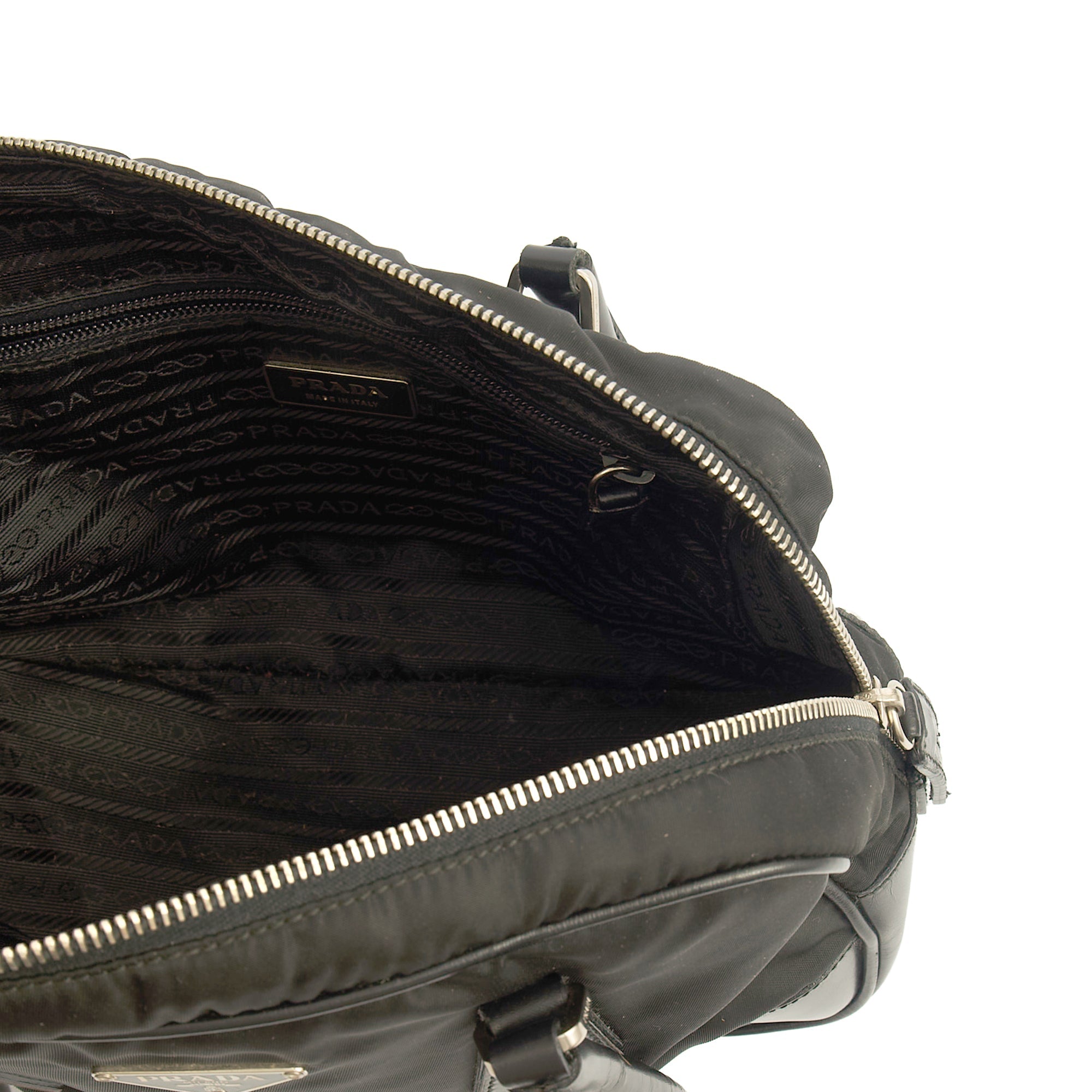 Prada Top Handle Shoulder Bag in Black, Nylon — Alternate View 8