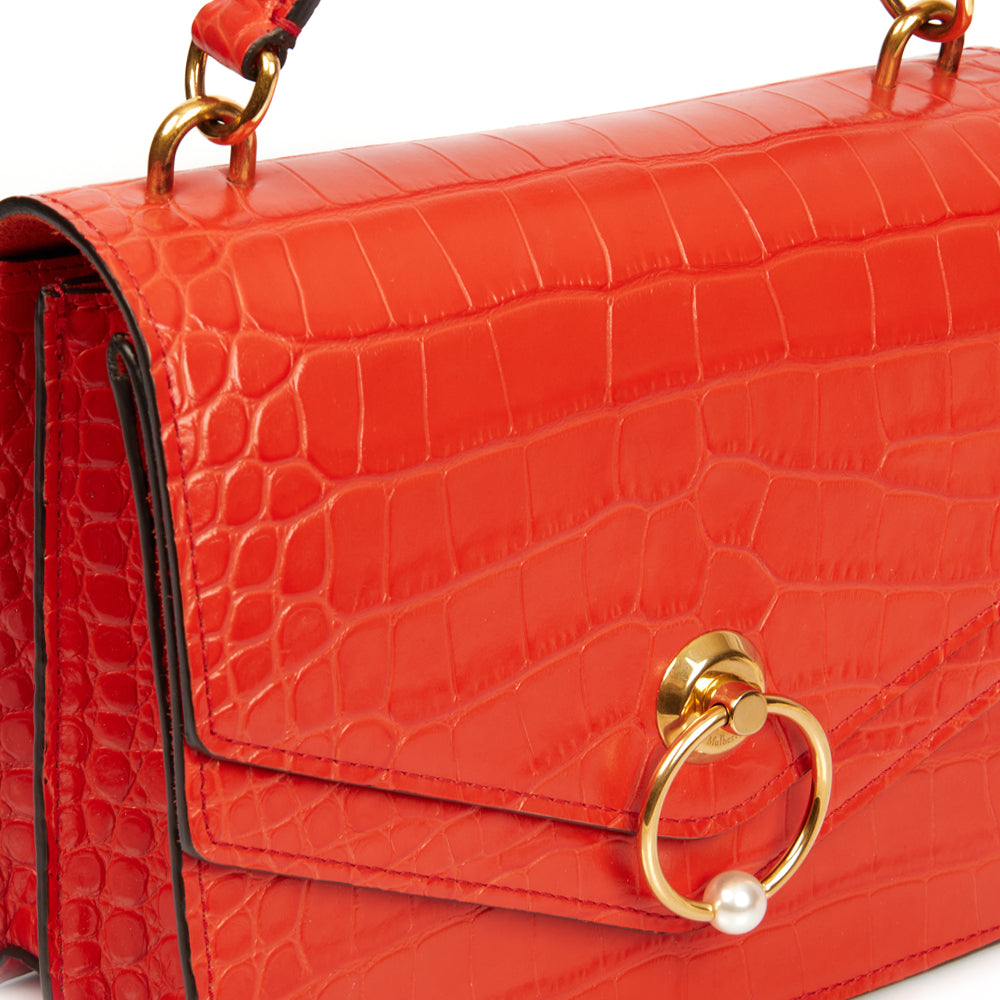 Mulberry Medium Harlow in Hibiscus , Exotic Effect Leather — Alternate View 23