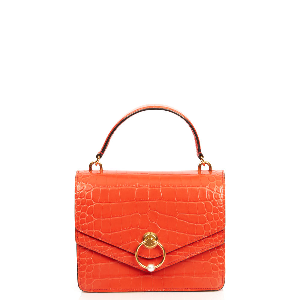 Mulberry Medium Harlow in Hibiscus , Exotic Effect Leather — Alternate View 9