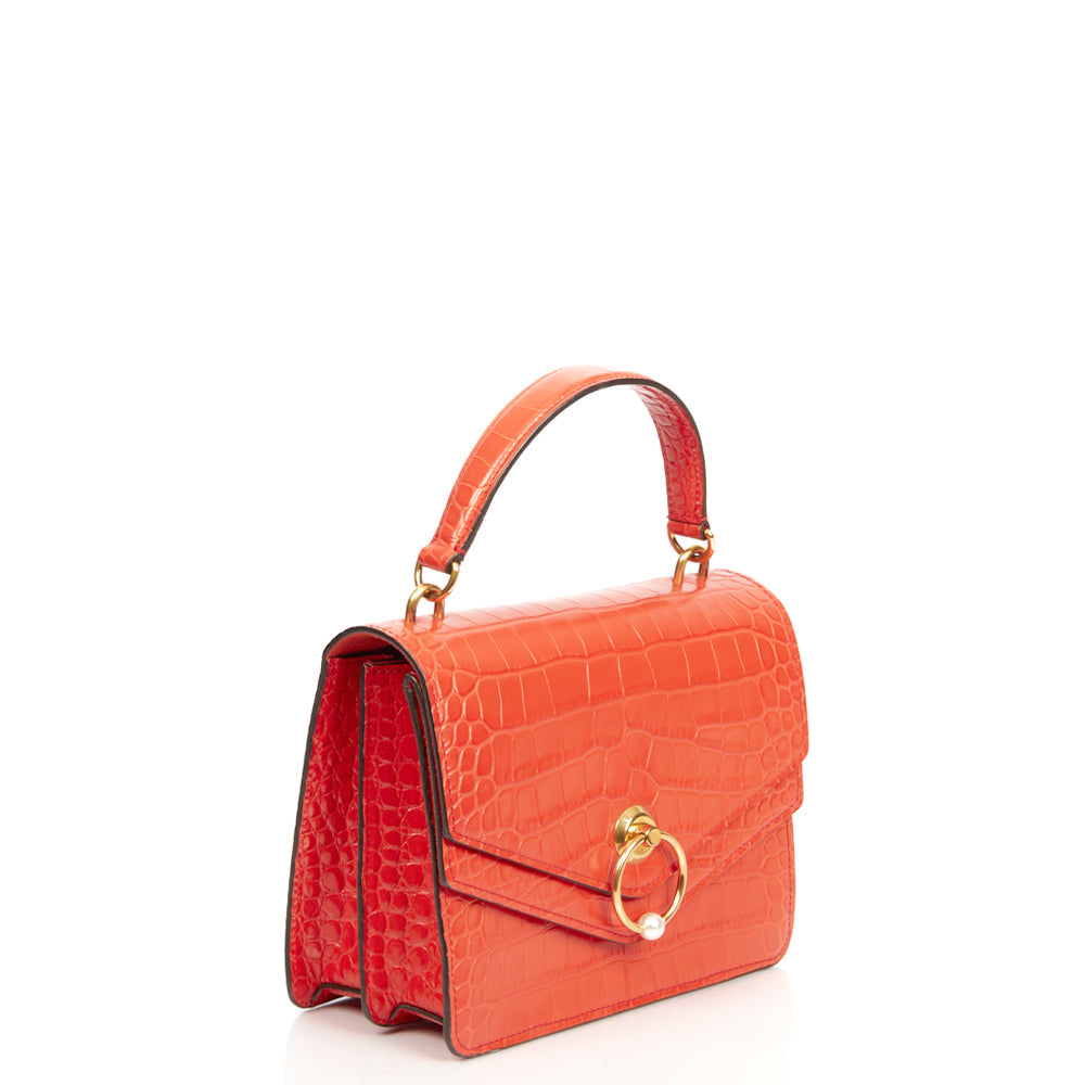 Mulberry Medium Harlow in Hibiscus , Exotic Effect Leather — Side View