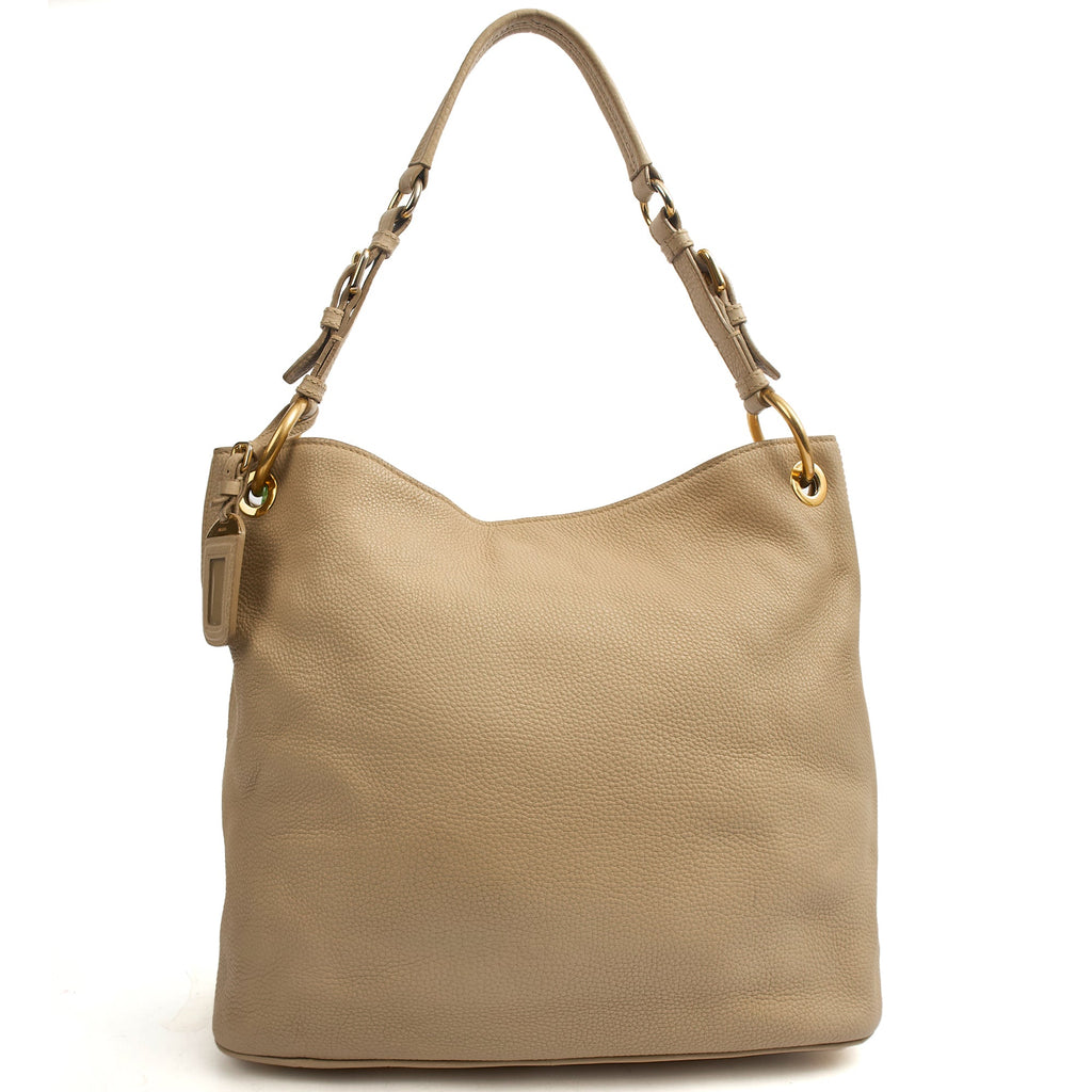 Prada Tote Lux Tote in Neutral, Calfskin — Back View