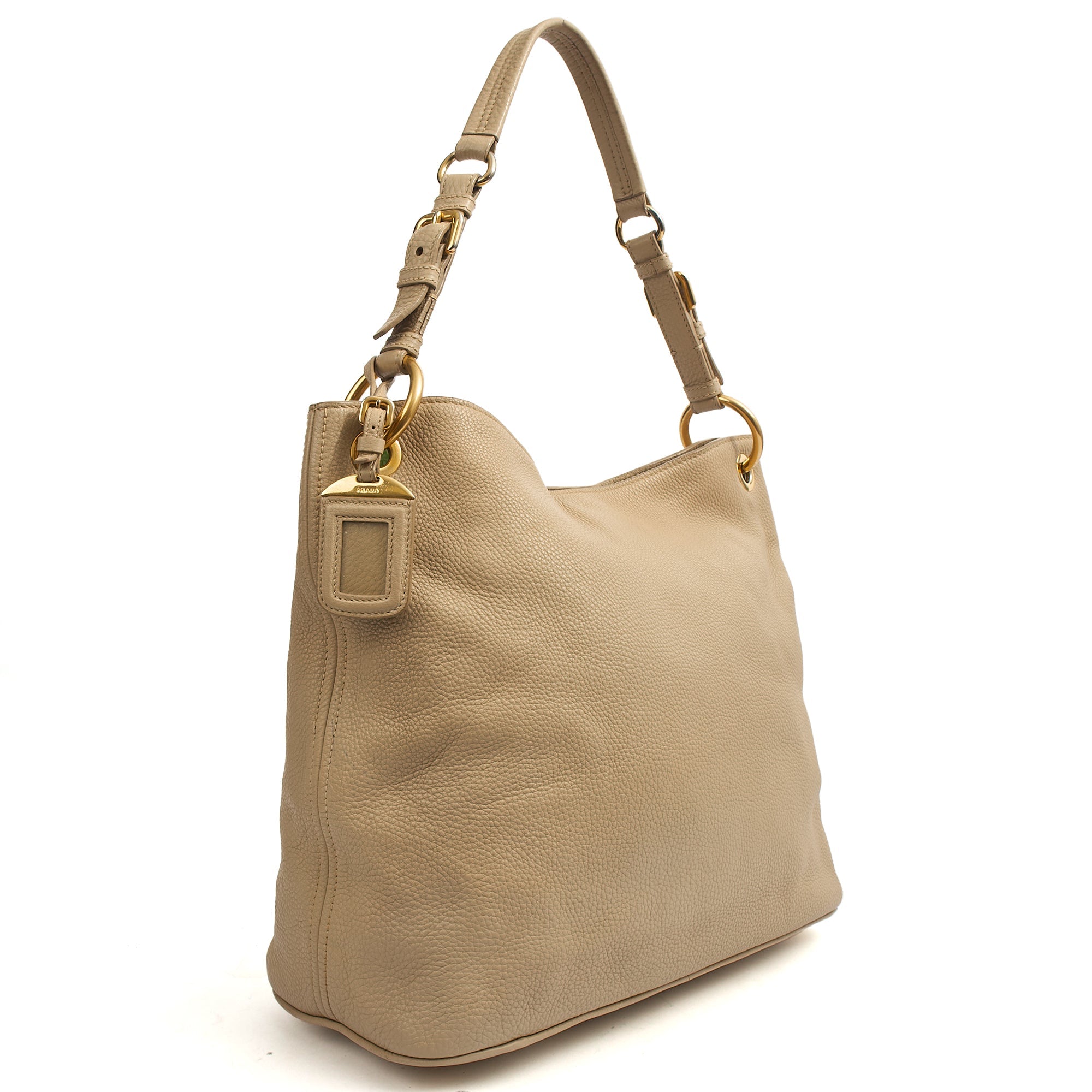 Prada Tote Lux Tote in Neutral, Calfskin — Side View