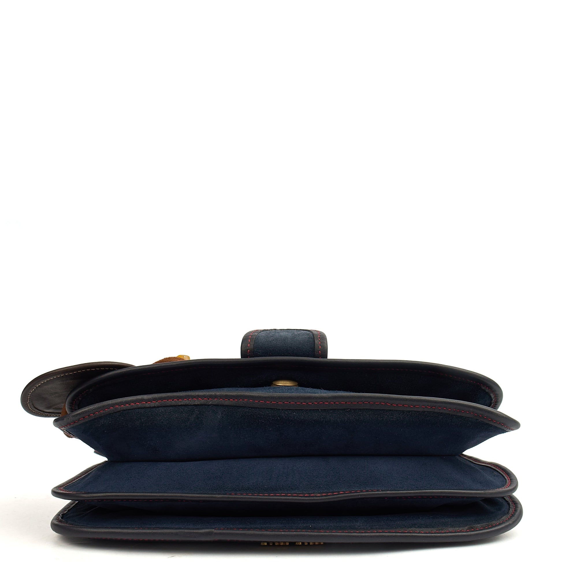 Miu Miu Crossbody in Navy, Suede — Detail View