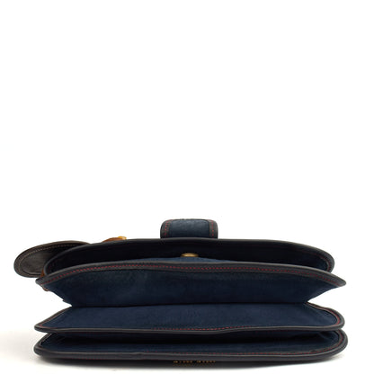 Miu Miu Crossbody in Navy, Suede — Detail View