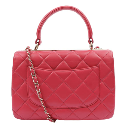 Chanel Top Handle Trendy CC in Pink, Calfskin Leather — Back View