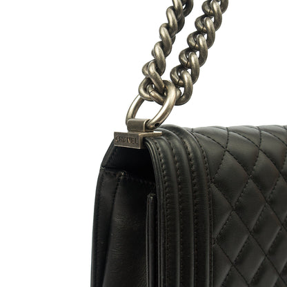 Chanel Shoulder Bag Boy - Large in Black, Calfskin Leather — Alternate View 8