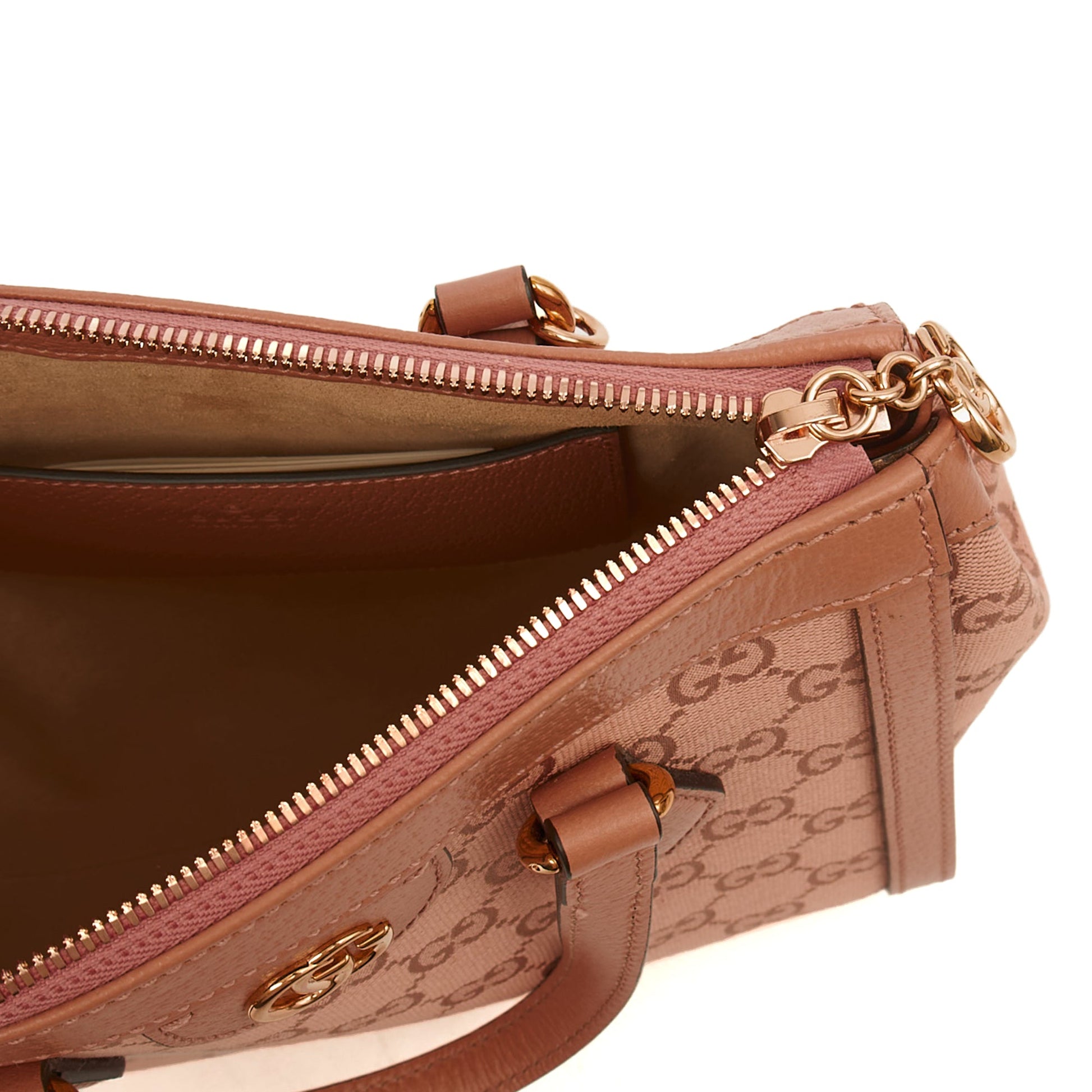 Gucci Tote Ophidia Tote Bag - Small in Dusty Pink, GG Canvas — Alternate View 7