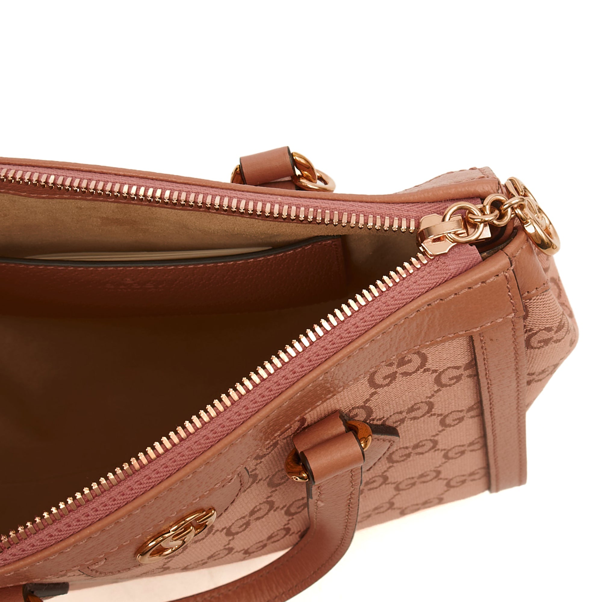 Gucci Tote Ophidia Tote Bag - Small in Dusty Pink, GG Canvas — Alternate View 7