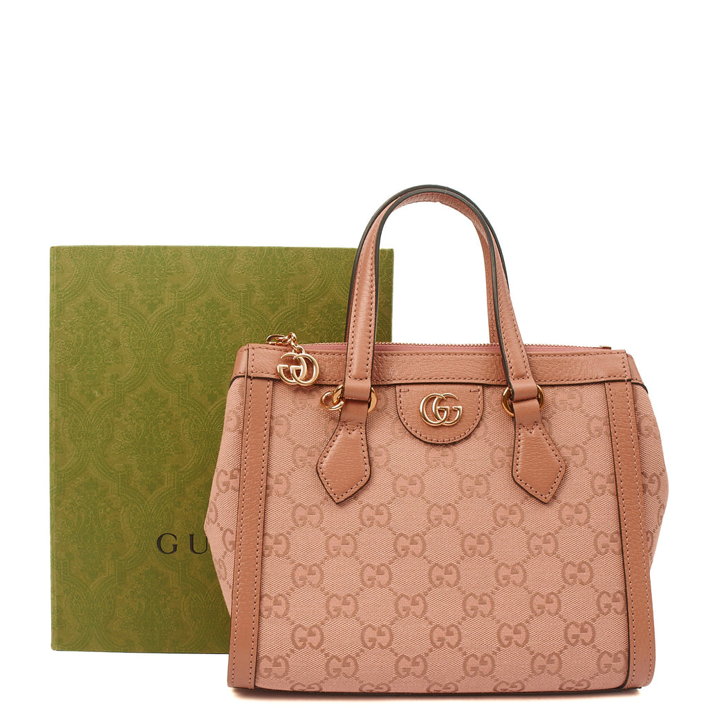Gucci Tote Ophidia Tote Bag - Small in Dusty Pink, GG Canvas — Alternate View 8