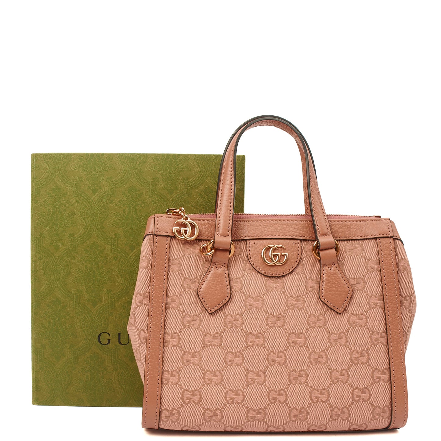 Gucci Tote Ophidia Tote Bag - Small in Dusty Pink, GG Canvas — Alternate View 8