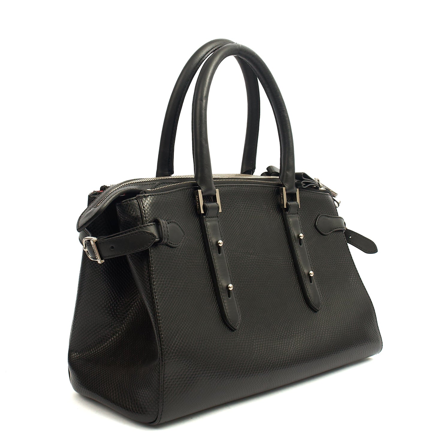 Aspinal of London Tote London Tote - Midi in Black, Leather — Side View