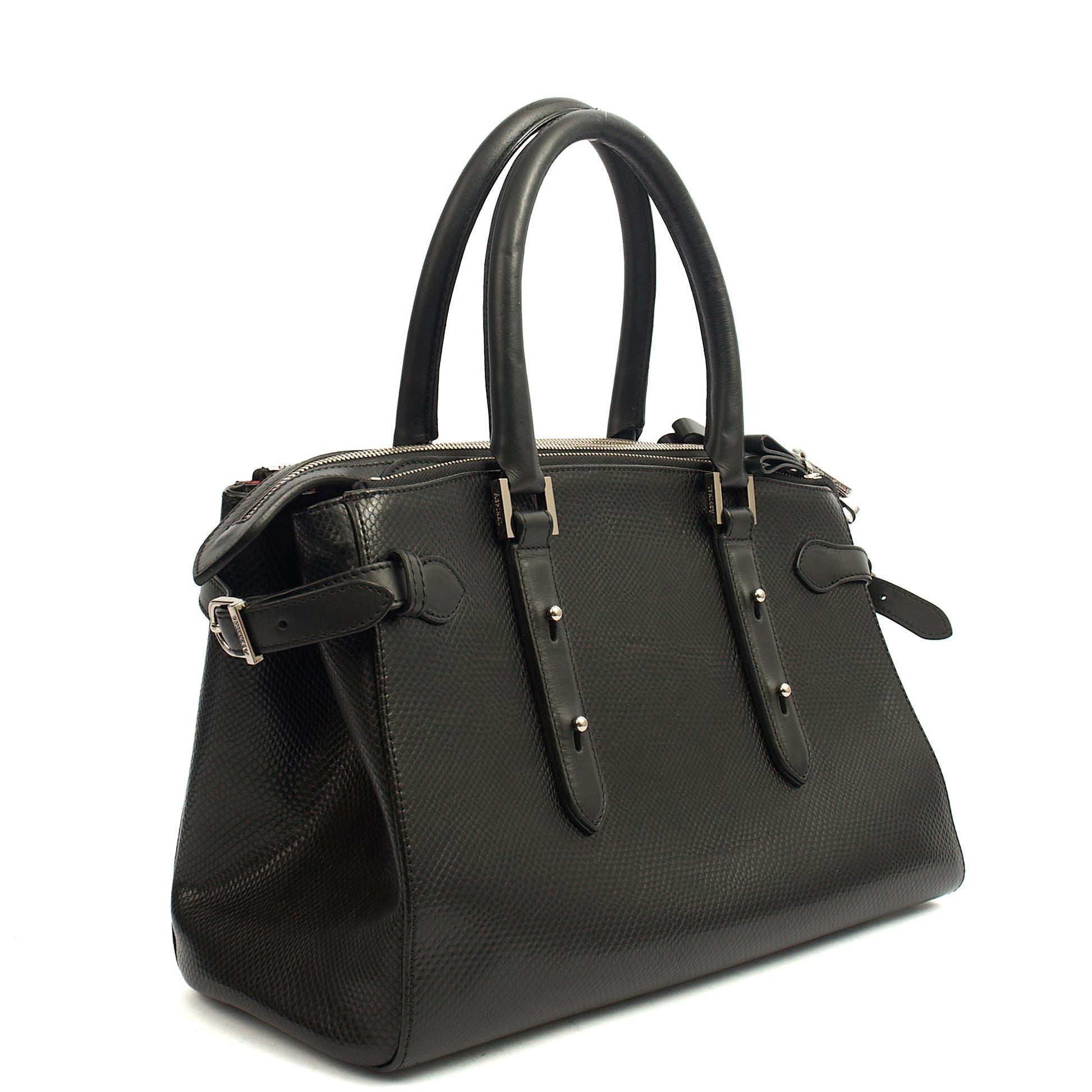 Aspinal of London Tote London Tote - Midi in Black, Leather — Side View