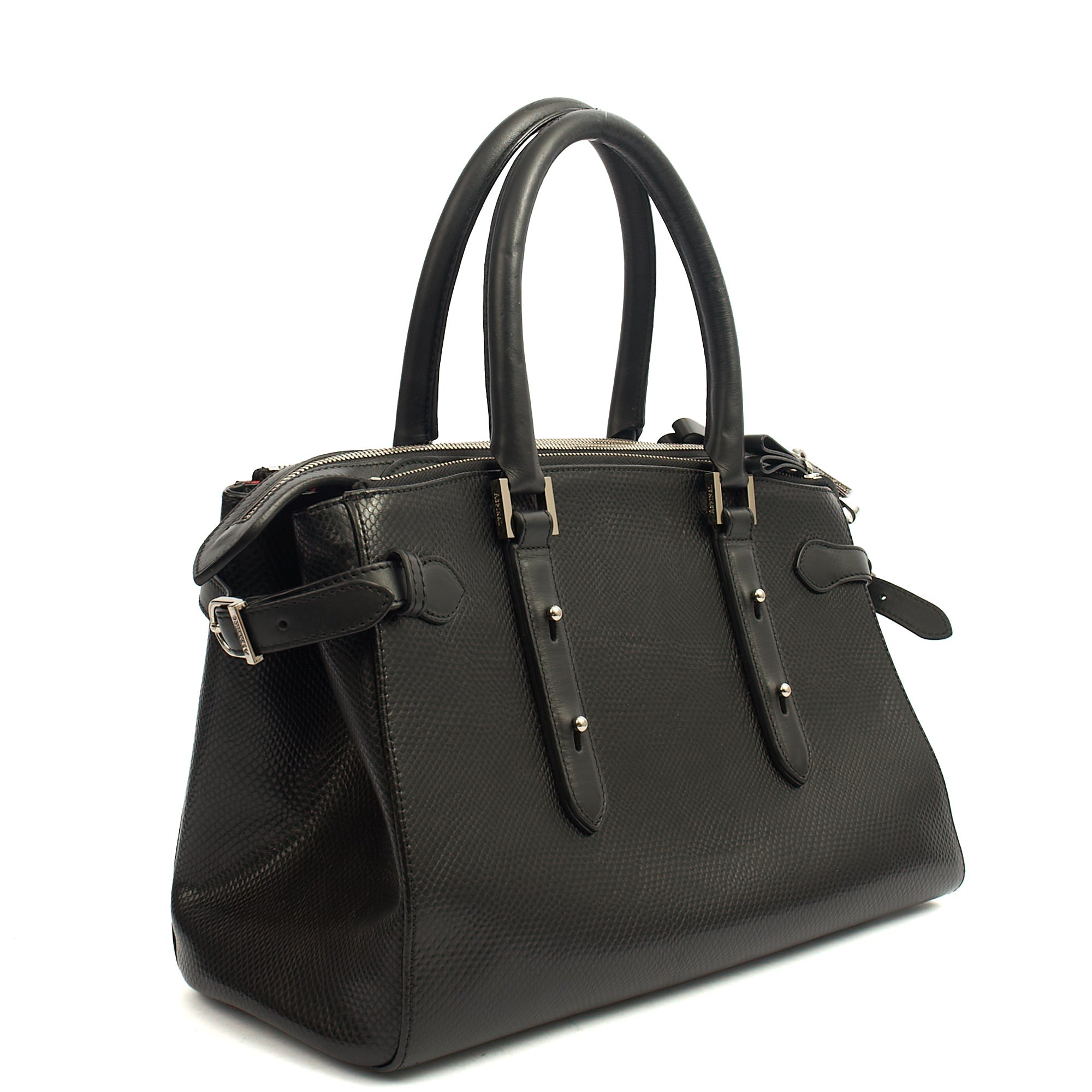 Aspinal of London Tote London Tote - Midi in Black, Leather — Side View