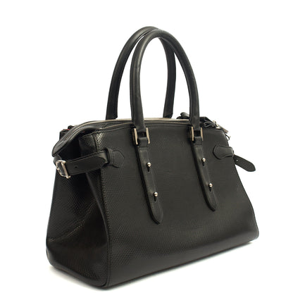 Aspinal of London Tote London Tote - Midi in Black, Leather — Side View