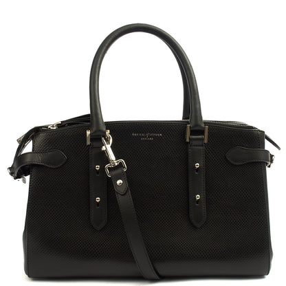 Aspinal of London Tote London Tote - Midi in Black, Leather — Back View