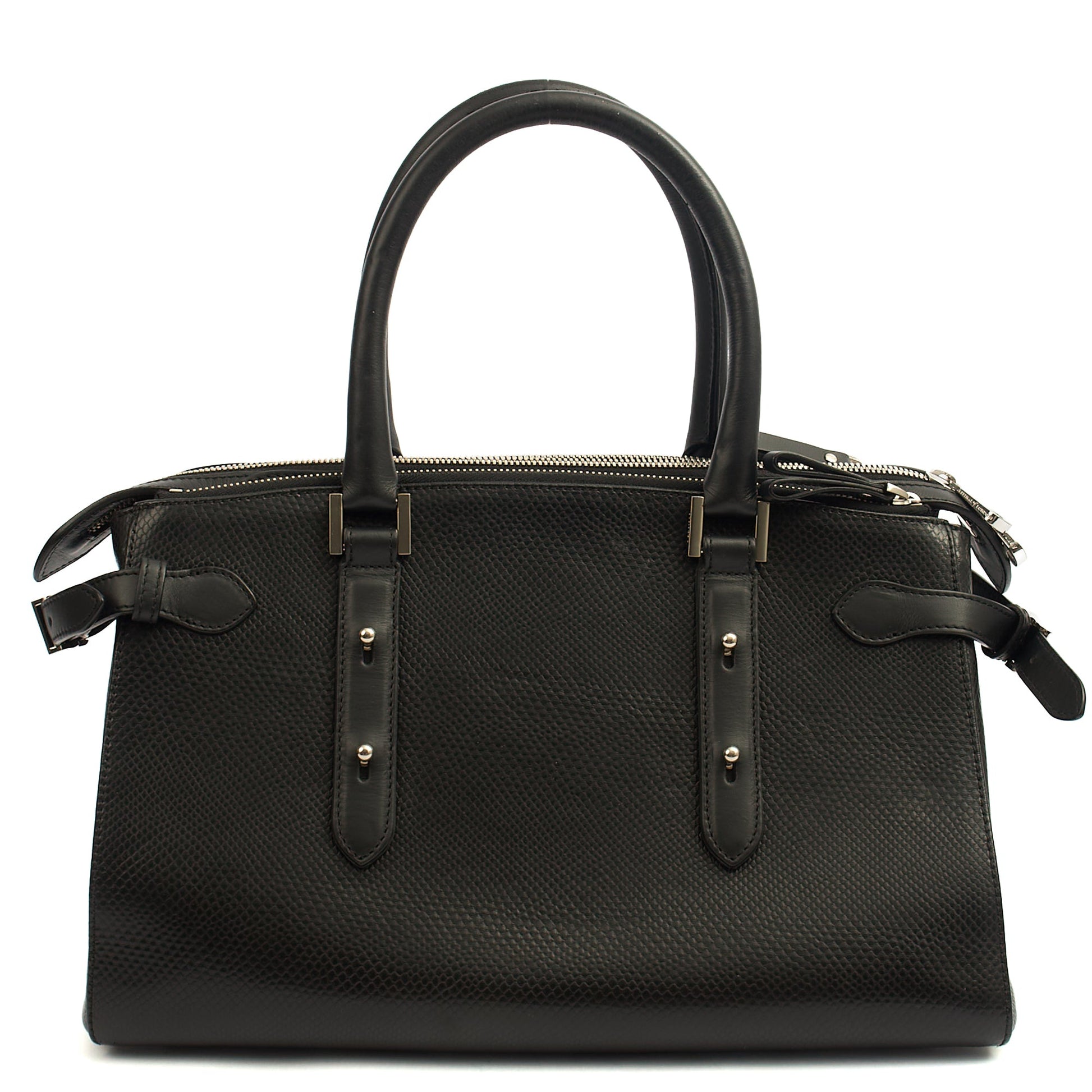 Aspinal of London Tote London Tote - Midi in Black, Leather — Front View