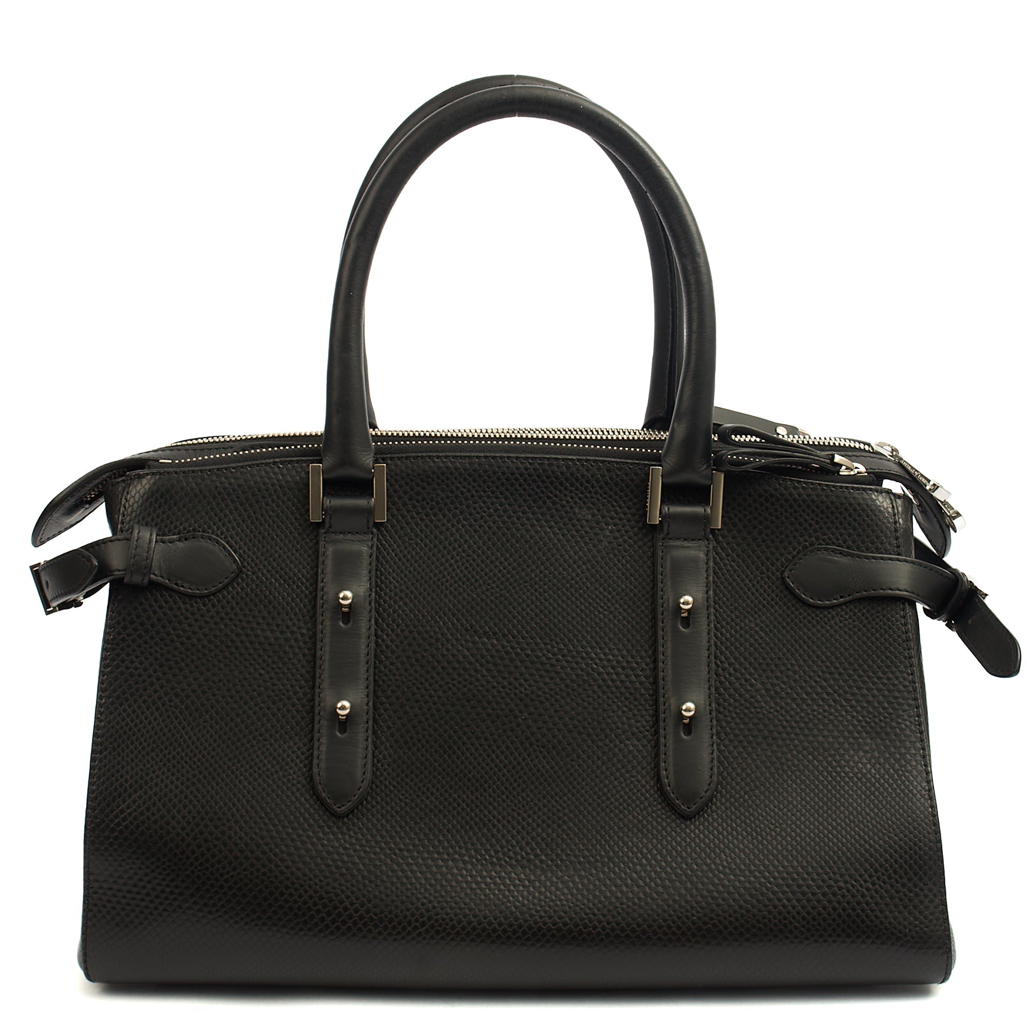 Aspinal of London Tote London Tote - Midi in Black, Leather — Front View