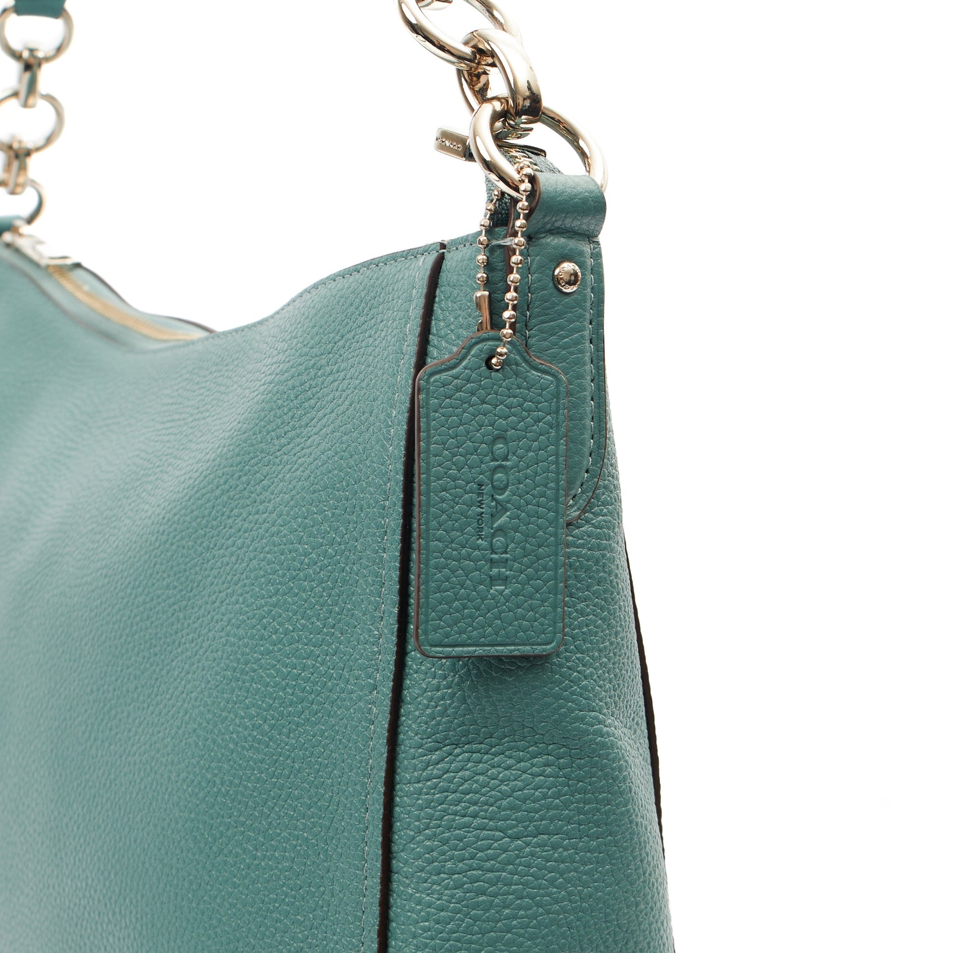 Coach Shoulder Bag Hadley Hobo in Blue, Leather — Detail View