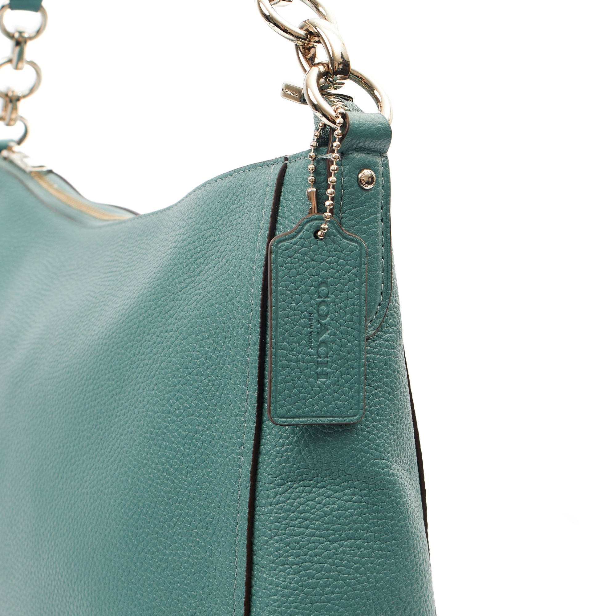 Coach Shoulder Bag Hadley Hobo in Blue, Leather — Detail View