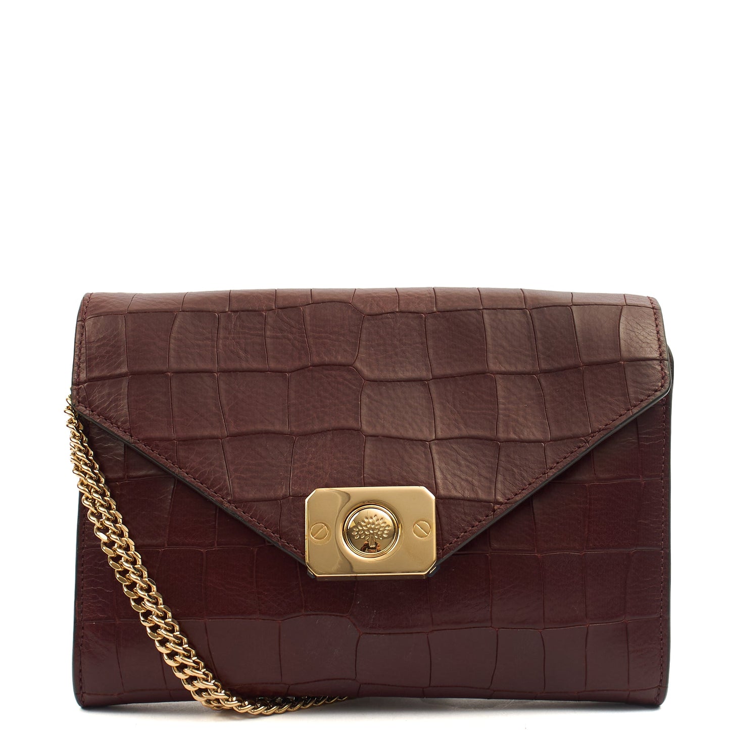 Mulberry Shoulder Bag Delphie in Oxblood, Exotic Effect Leather — Alternate View 7