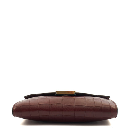 Mulberry Shoulder Bag Delphie in Oxblood, Exotic Effect Leather — Top View