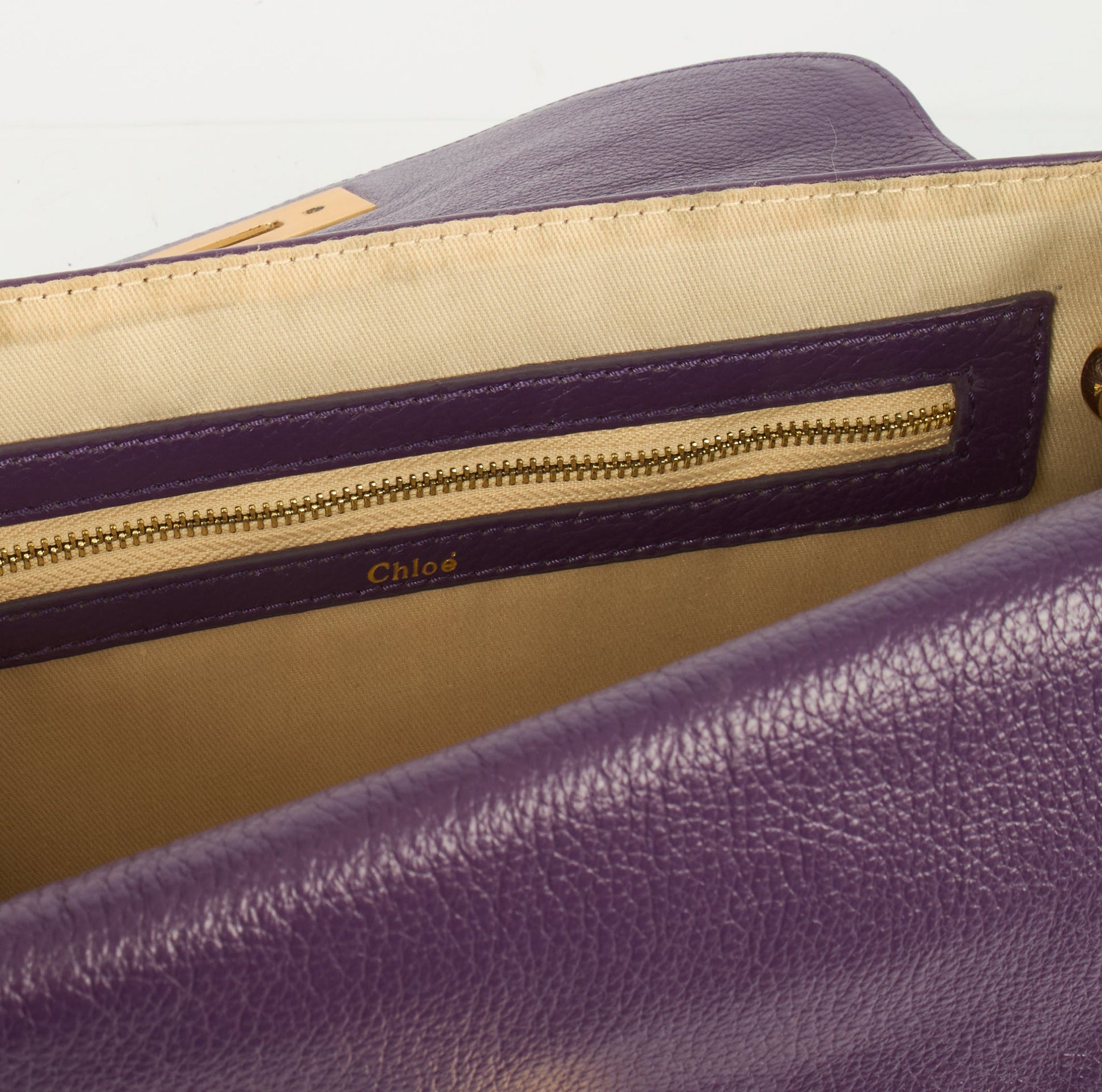 Chloe Shoulder Bag Sally - Medium in Purple, Calfskin Leather — Lifestyle View