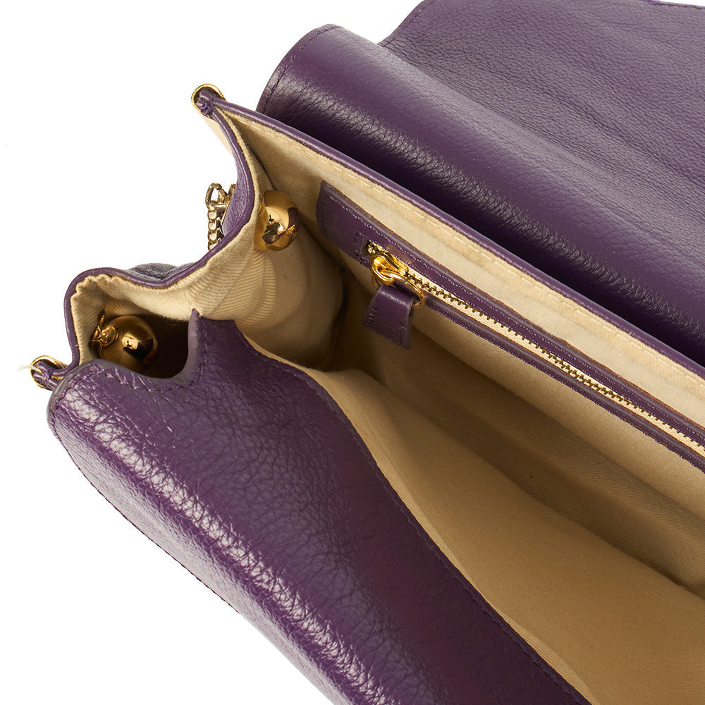 Chloe Shoulder Bag Sally - Medium in Purple, Calfskin Leather — Alternate View 7