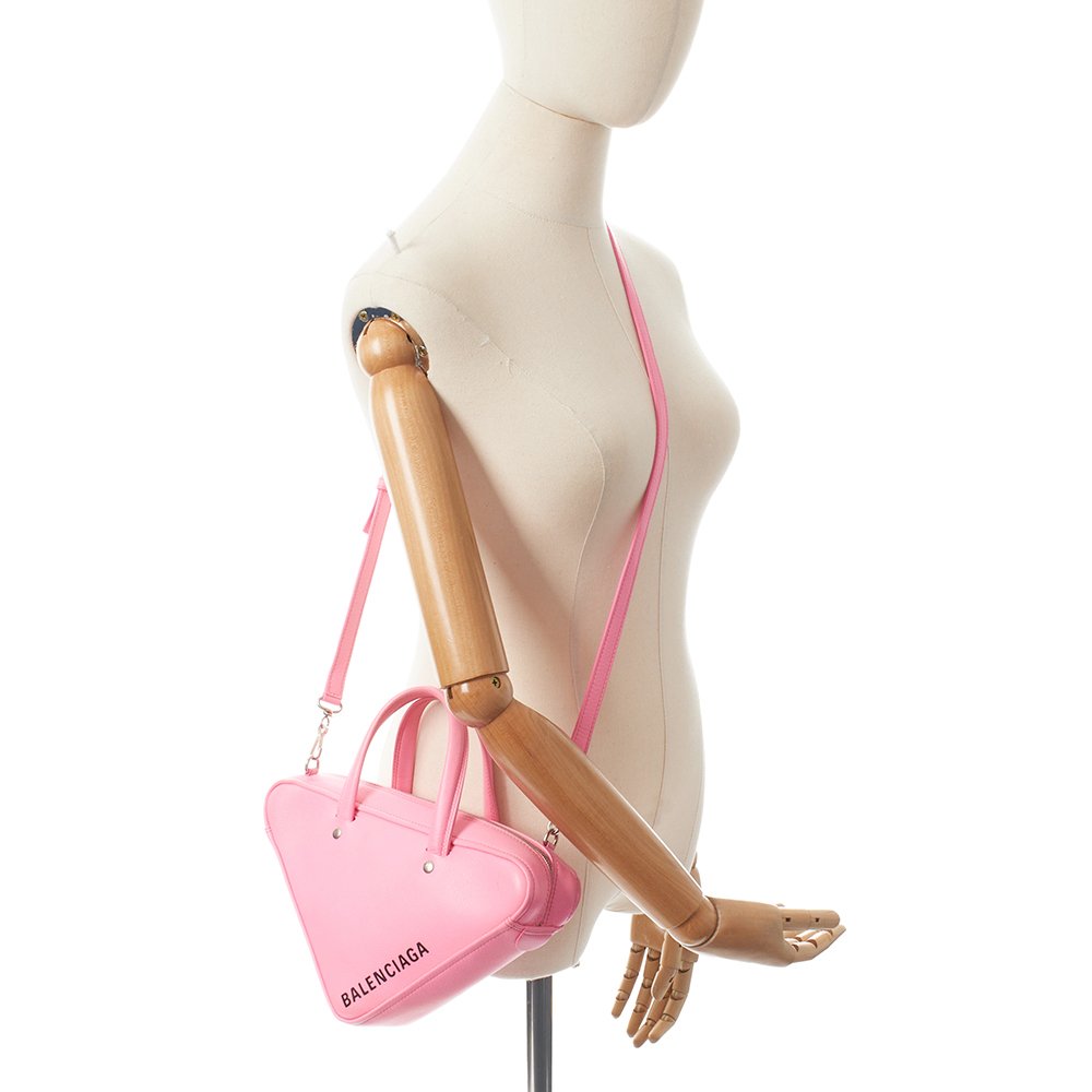Balenciaga Top Handle Triangle Duffle S  in Pink, Leather — Alternate View 9