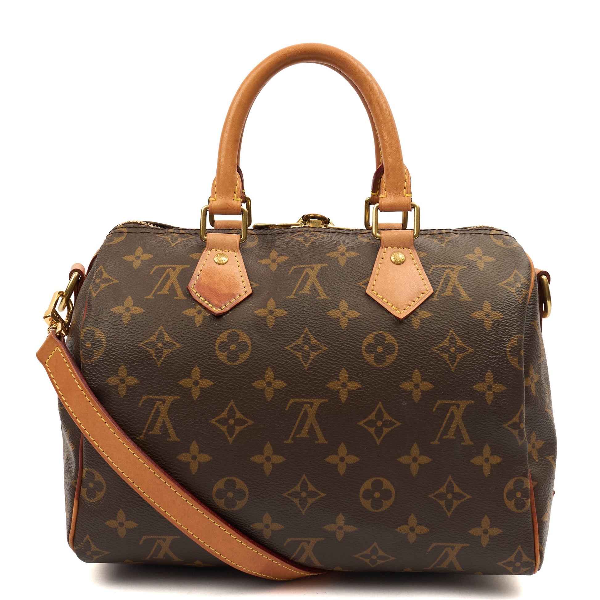 Louis Vuitton Cross Body Speedy Bandouliere 25 in Monogram, Canvas — Top View