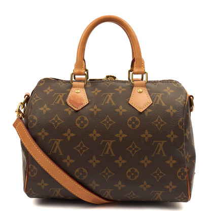 Louis Vuitton Cross Body Speedy Bandouliere 25 in Monogram, Canvas — Top View