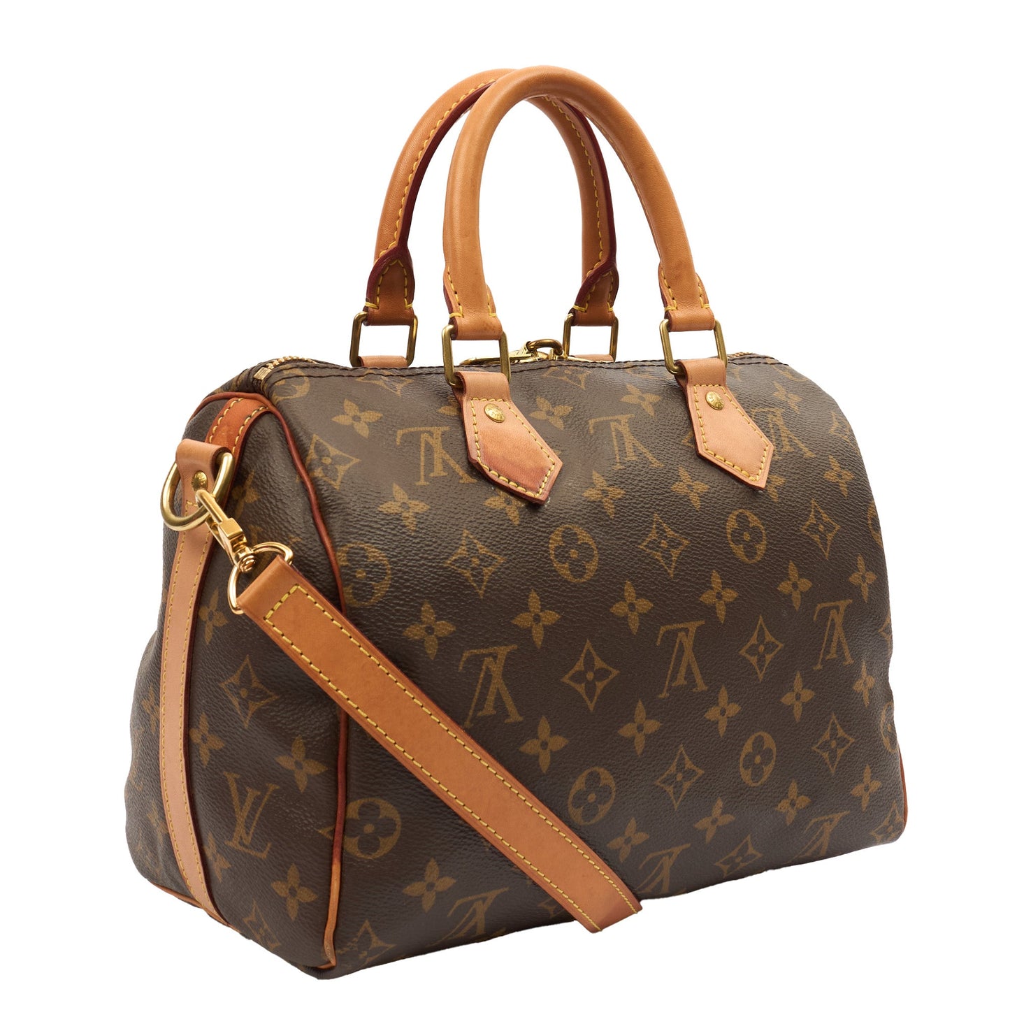 Louis Vuitton Cross Body Speedy Bandouliere 25 in Monogram, Canvas — Back View