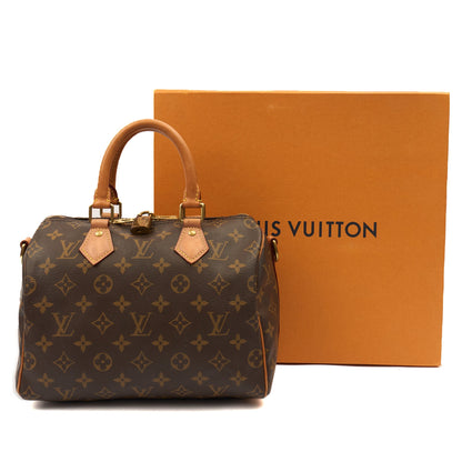 Louis Vuitton Cross Body Speedy Bandouliere 25 in Monogram, Canvas — Side View