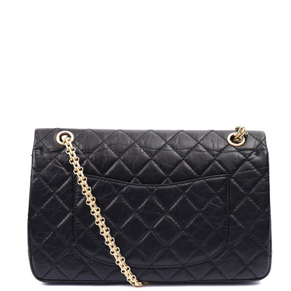 Chanel Shoulder Bag 2.55 Reissue in Black, Crinkled Calfskin Leather — Top View