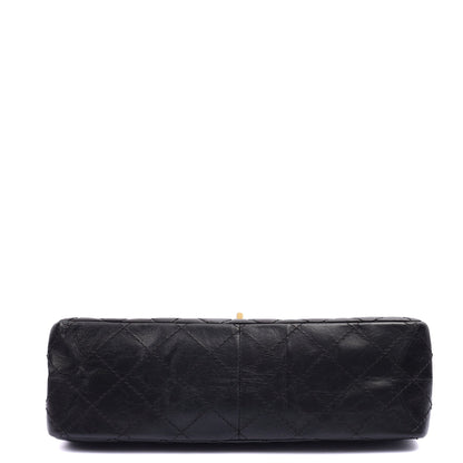 Chanel Shoulder Bag 2.55 Reissue in Black, Crinkled Calfskin Leather — Detail View